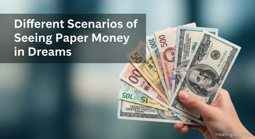Different Scenarios of Seeing Paper Money in Dreams